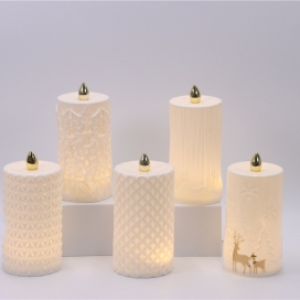 CERAMIC CHRISTMAS CANDLE LIGHT WITH LED LIGHT
